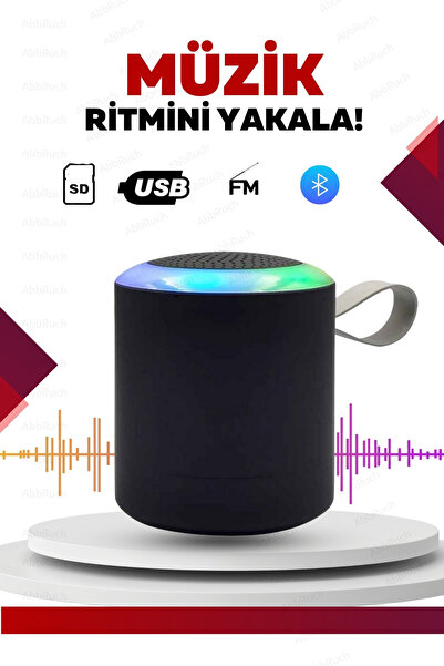 Abbruch Bluetooth Hoparlör Parti Hoparlörü Işıklı Ses Bombası Radyo Usb Sd Gi...