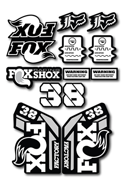 ca kay bu Fox 38 Bisiklet Maşa Sticker Seti – 15 Parça | Fox Racing Shox Etik...