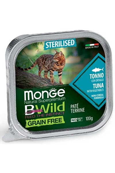 Monge Pateu sterilizat pentru pisici BWild - Hrana umeda super-premium - Tonă...