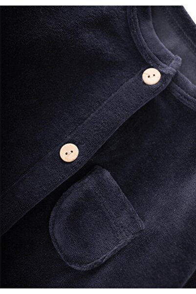 Cigit Velvet Jumpsuit 0-3 Years Gray