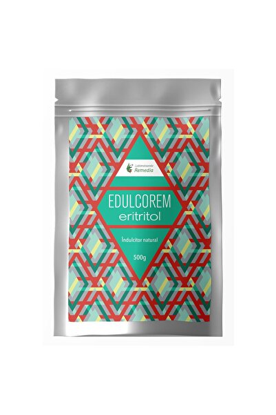 Remedia Îndulcitor pudră, Edulcorem Eritritol, pungă de plastic 500g