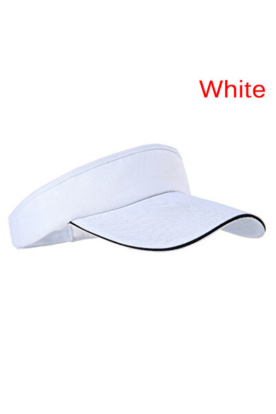 Choice قبعة واقية من الشمس قابلة للتعديل عالمية بلون واحد بيضاء اللون مناسبة ...
