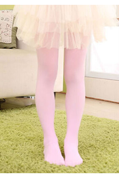 Choice جوارب طويلة وردية للأطفال من عمر 3 إلى 5 سنوات، مخملية بيضاء سادة، منا...