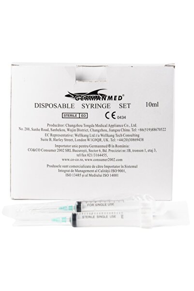 Germanmed 10ml Syringe, Sterile, Disposable, Germanmed, 3-Part, with Needle