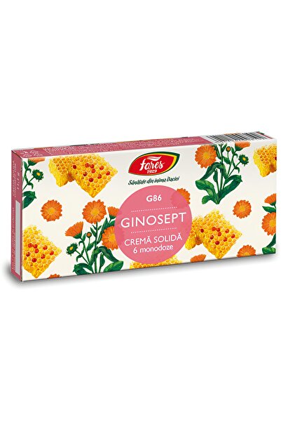 Fares Cremă solidă Ginosept, protecție și îngrijire intimă, 6 monodoze vagina...