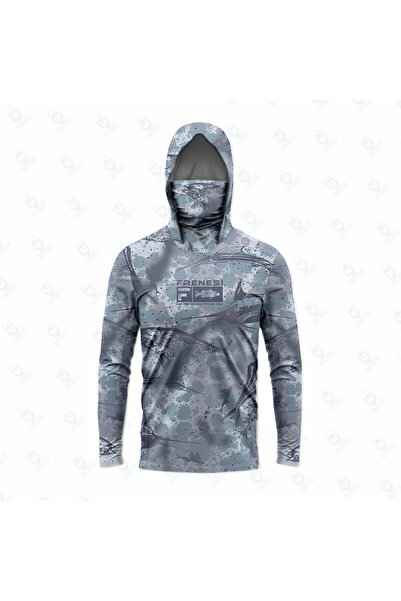 Choice L PELASFMZ2 Fishing Shirts Men Sun Protection Hoodie Mask All-in-one Fishing Clothing Ropa Pesca Hun