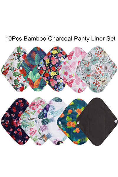 choice2 set 2 10Pcs Reusable Pads Bamboo Charcoal Pads Sanitary Pads Washable...