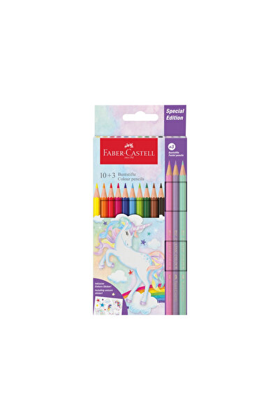 Faber Castell Creioane colorate hexagonale unicorni Faber-Castell 10 + 3 culo...