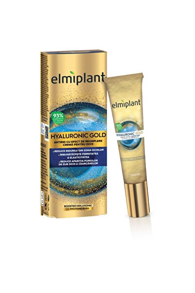 ELMIPLANT Cremă de ochi cu aromă de aur hialuronic, pentru femei, 15 ml