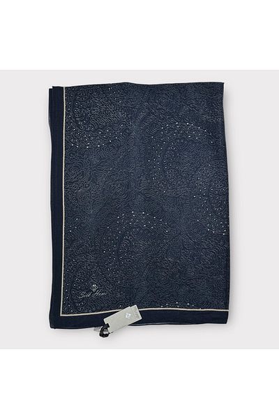 Silk Home Mayda Shawl - Shiny Black-Mink