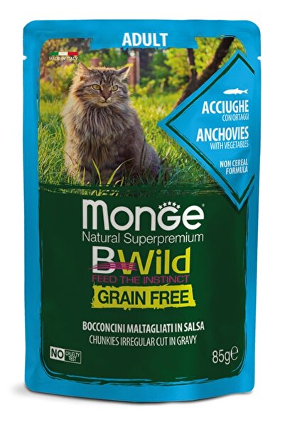 Monge BWild Cat - Super-premium Wet Food - Anchovy - 85g