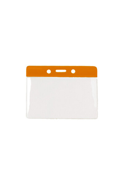 SbT Suport ecuson orizontal cu banda color, 94 x 79 mm, Portocaliu