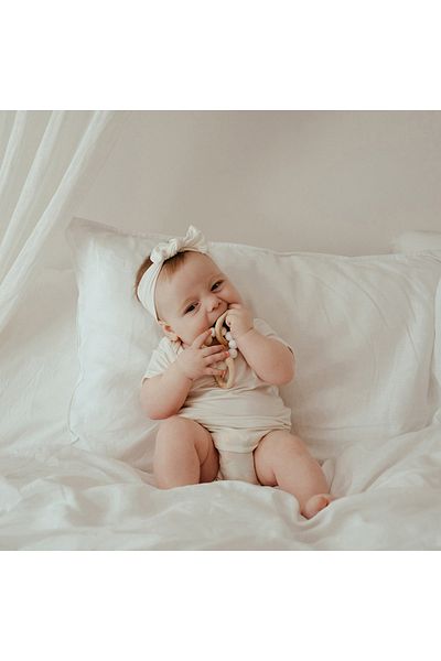 Anvi Baby Organic Bamboo Spandex Bodysuit - White_6-12M