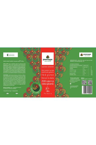 Remedia Powdered Sweetener, Green Sugar, 1 Kg Metal Box