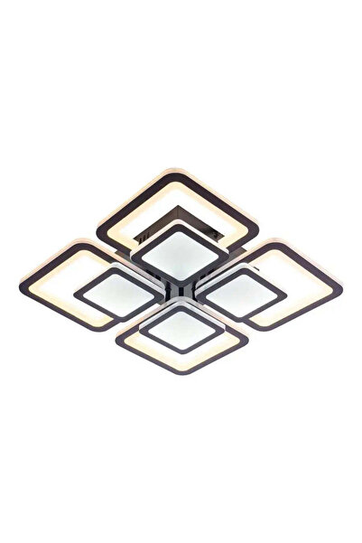 Alista Home Lustra LED cu telecomanda SUSAN 77 W, 4 Patrate, lumina Rece/Calda/Neutra, Dimabila, Negru