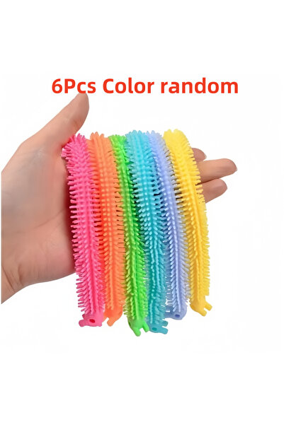 Choice 6 قطع عشوائية من أساور لالا لي من الألبكة الملونة المضحكة والمبتكرة لتخفيف التوتر والألعاب الحسية