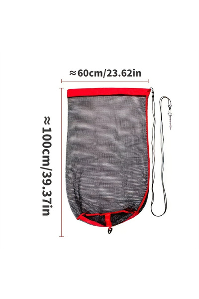 Choice with one ground plug Black 40 - 1m Outdoor Drawstring Live Fish Net Fish Protection Kit Net Pocket F