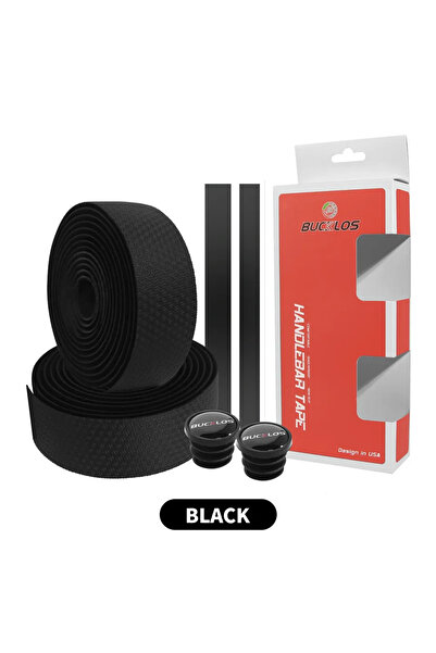 BUCKLOS شريط مقود دراجة طريق أسود، أشرطة مقود دراجة EVA/PU ناعمة مضادة للاهتز...