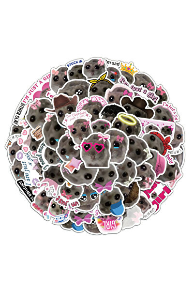 Choice 56 قطعة من ملصقات ميم الهامستر الحزينة اللطيفة، أنا مجرد فتاة، ملصقات ...