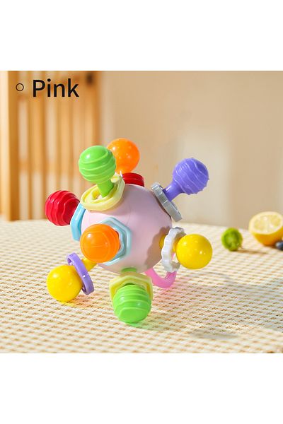 Choice Pink 1pcs Hand Grip Ball Teeth-glue Manhattan Gnawing And Potable Rattle Sound Toy