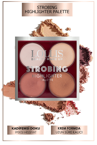 Lollis Strobing Highlighter Palette 4 Colors / Strobing Aydınlatıcı Palet 4 Renk
