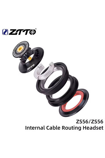 ZTTO N5656ST Black Bicycle Inner Cable Routing Headset 52 56 28.6 30mm IS52 ZS56 Tapered Fork 1.5" 2