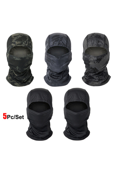 Choice مجموعة مقاس واحد مكونة من 18 قطعة من قبعات بالاكلافا المموهة لركوب الدراجات وقناع كامل للوجه متعدد الوظائف
