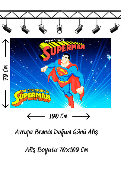snowparty Rođendanski banner sa temom Supermena