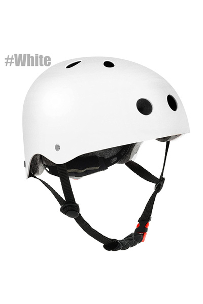 Choice خوذة دراجة تزلج بيضاء مقاس M، قطعة واحدة، خفيفة الوزن وقابلة للتعديل، ...