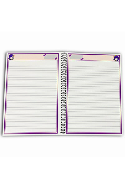 Define Moyas دفتر مدرسي مخطط من جينشين إمباكت رايدن شوغون مقاس A4، 72 ورقة، موديل 3