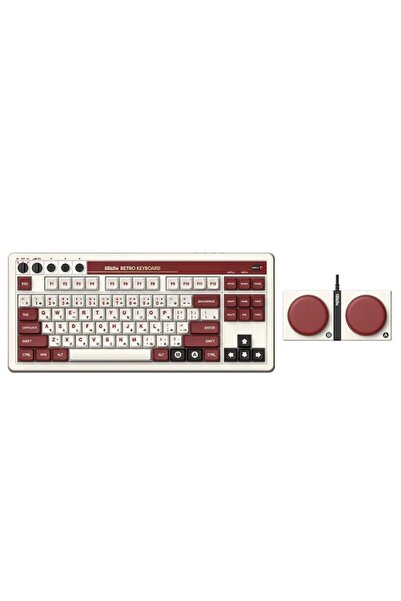 8Bitdo Fami Edition Gaming Mechanical Wireless Keyboard - White/Brown