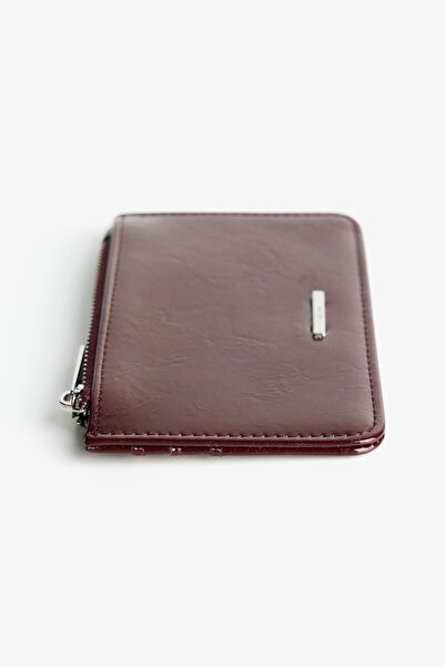 Bershka Faux-patent-finish card holder