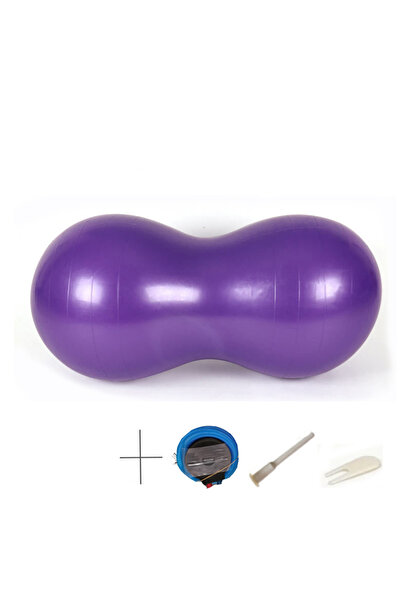 Choice كرة اليوجا الأرجوانية المضادة للانفجار مقاس 90 × 45 سم لتمارين اللياقة البدنية المنزلية ومعدات الصالة الرياضية واليوجا والبيلاتس