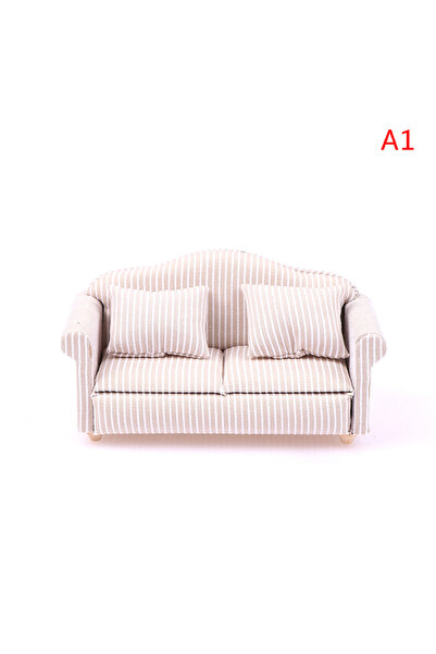 Choice A1 1:12 بيت الدمية المصغر مخطط أثاث أريكة مع وسادة نموذج أريكة أثاث مش...