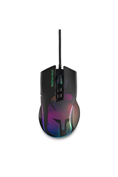 Spartan Gear Ποντίκι cu fir pentru jocuri, Spartan Gear, Negru