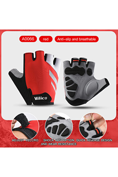 Choice قفازات نصف أصابع حمراء L A0066V لركوب الدراجات الجبلية على الطرق لفصل ...