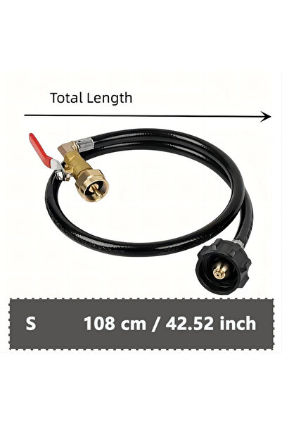 Choice 108cm 1pc,Propane Tank Refill Adapter Kit,3ft Hose With Safety Shutoff Valve,Easily Fill 1lb Bottles
