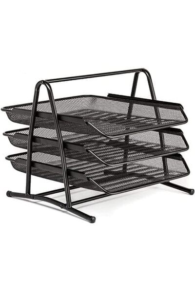 ASL ALTAMAYOZ صينية إيداع مكتبية من SHOWAY، 3 طبقات، A4، صينية معدنية، منظم مكتب، ورق مكتب، سلة مستندات شبكية