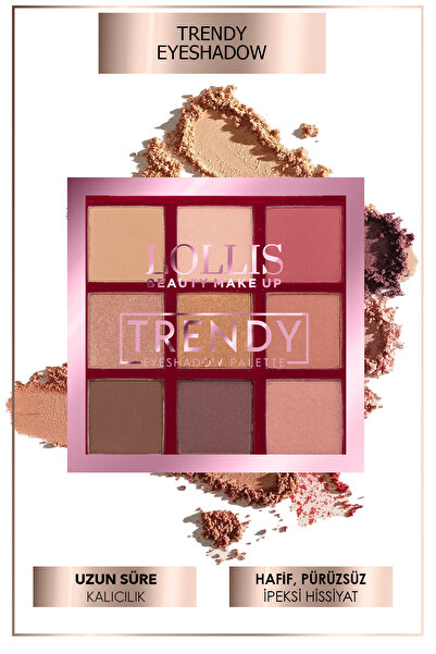 Lollis Trendy Eyeshadow 9 Colors / Trendy Far Paleti 9 Renk / Trendy Göz Farı...