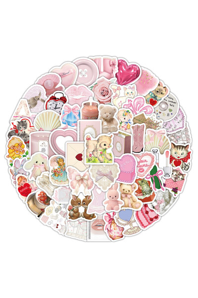 Choice ​100 Sheets Coquette Pink Doodle Stickers - Kawaii Waterproof Decals for Journals, Laptops & Lugg...
