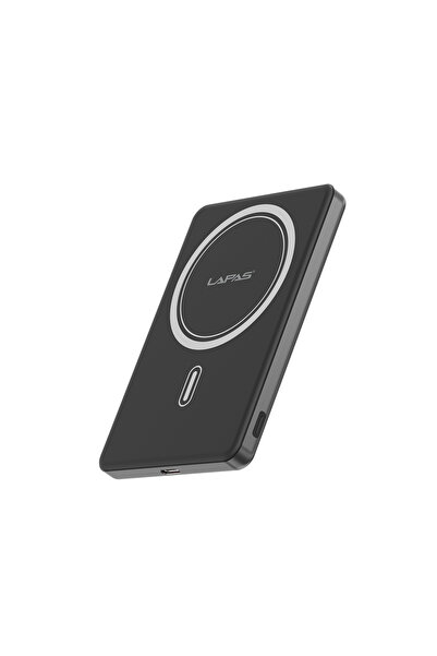 Lapas LP-PW003 Ultra İnce Hızlı Şarj Özellikli Wireless Powerbank 5000mAh 15W Gri