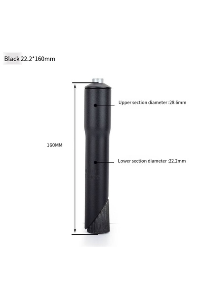 Choice Black 22.2mm 22.2/25.4mm Cycling Rise Up Road Bike Front Fork Rise Extender Handlebar Stem Riser Bic