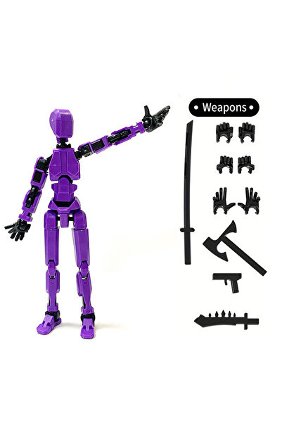 Choice دمية أرجوانية متعددة المفاصل متنقلة بطباعة ثلاثية الأبعاد ولوحة يدوية دمية محظوظة 13 روبوت نشاط كامل الجسم DIY ديكور