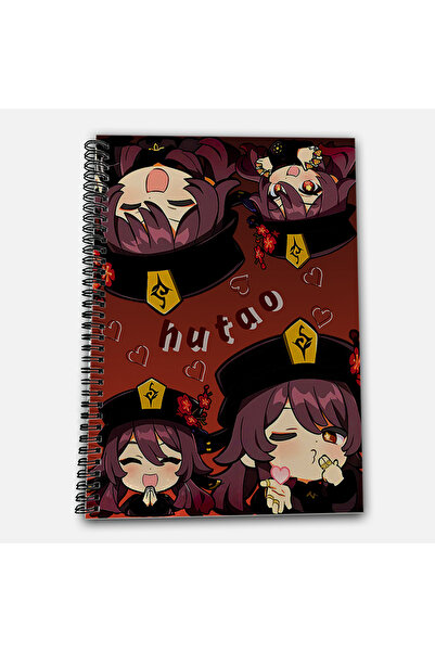 Define Moyas دفتر مدرسي Genshin Impact Hu Tao بدون خطوط مقاس A4، 72 ورقة، موديل 1