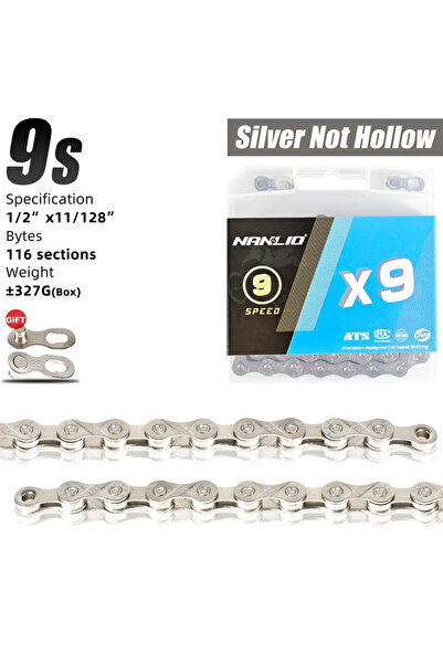 Choice سلسلة دراجة X9 Silver Nanlio X8 X9 X10 X11 X12 سلاسل دراجات الطرق الجب...