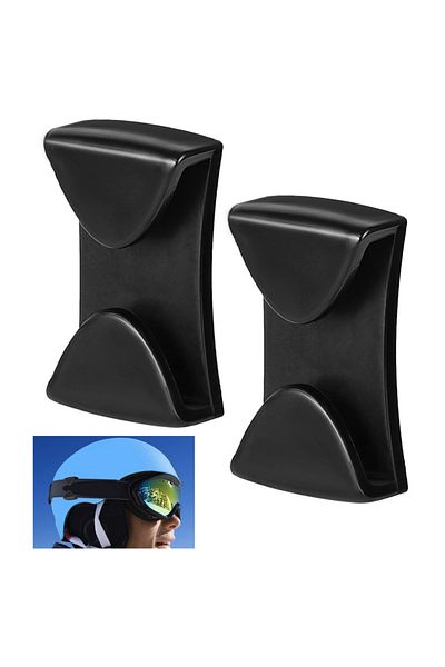 Choice 2pcs black Goggle Grip Retention System for Ski/Snowboard Helmets Goggles Stretched Straps Fastener