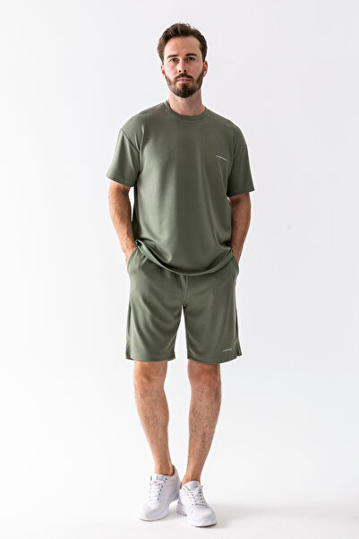 JB John Borners Men's John Borners Printed 100% Cotton Shorts and T-Shirt Set Green - 25Y 7819