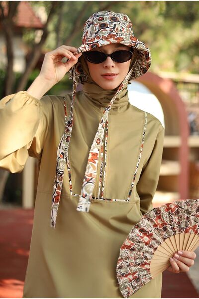 HEQA Piping Swimming Suit Light Clay