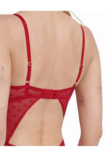 ESOTIQ Women's Mesh Bodysuit Brazilian Body Sexy Lingerie with Polka Dot Embroidery | Izzie