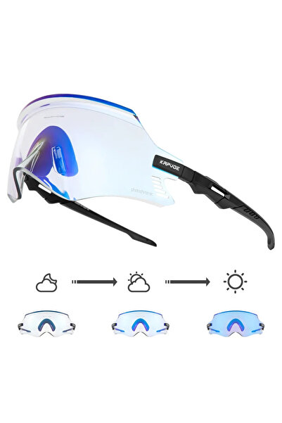 KAPVOE Photochromic 1LENS BL-1L-01 Red Photochromic Cycling Glasses UV400 Men...